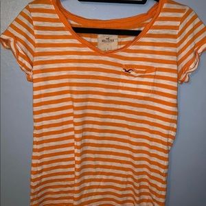 Orange and white hollister shirt